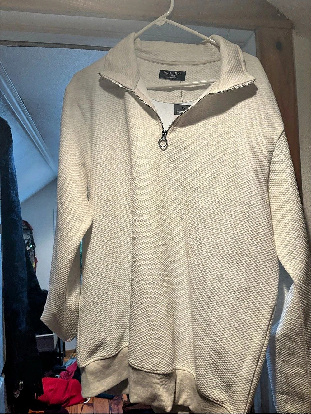 Primark The Edit Quarter-Zip Sweater in Cream